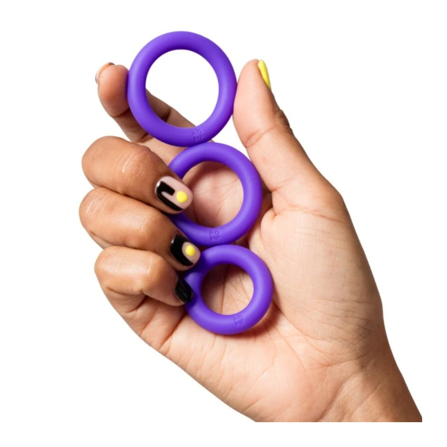 ROMP - REMIX TRIO CONJUNTO DE 3 ANÉIS PENIANOS DE SILICONE ROXOS